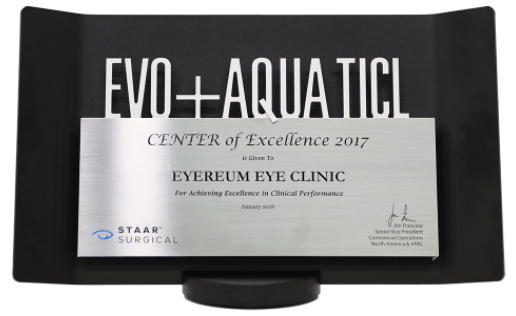 [Award] THE BEST EVO+ AQUA ICL CENTER & EVO+ AQUA TICL CENTER OF Excellence in 2017